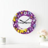 Naadloos Floral Pattern Grote Klok (Huis)