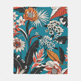 Naadloos Floral Pattern in Fleece Deken