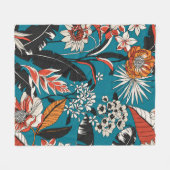 Naadloos Floral Pattern in Fleece Deken (Voorkant (Horizontaal))