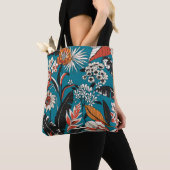 Naadloos Floral Pattern in Tote Bag (Dichtbij)