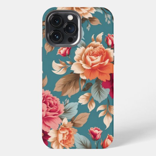 Naadloos Floral Pattern iPhone Hoesje (Achterkant)