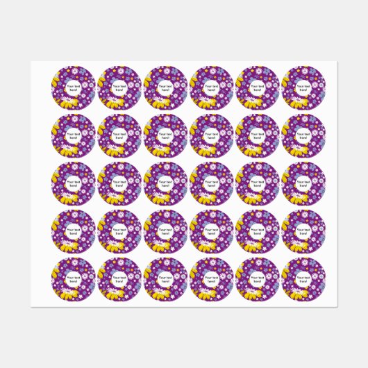 Naadloos Floral Pattern Labels (Vel)