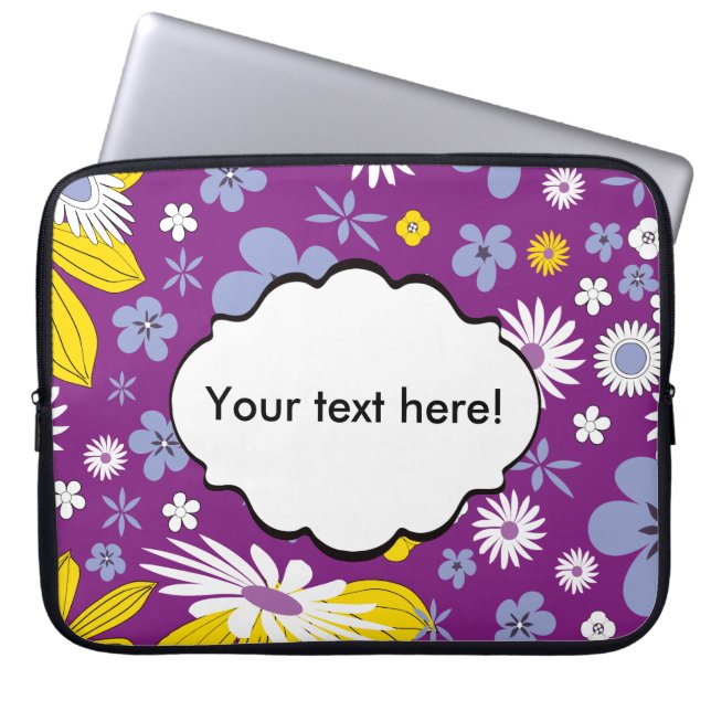 Naadloos Floral Pattern Laptop Sleeve (Voorkant)