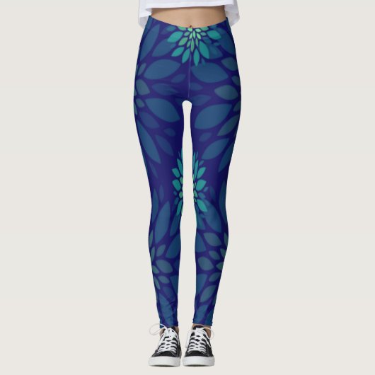 Naadloos Floral Pattern Leggings (Voorkant)