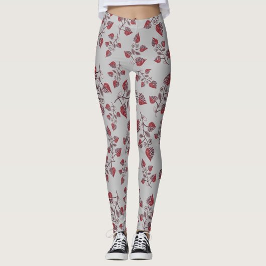 Naadloos Floral Pattern Leggings (Voorkant)