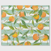 Naadloos Floral Pattern. Oranje Fruits Achtergrond Cadeaupapier (Vlak)