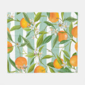 Naadloos Floral Pattern. Oranje Fruits Achtergrond Fleece Deken (Voorkant (Horizontaal))