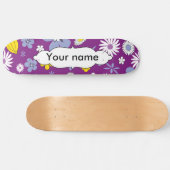 Naadloos Floral Pattern Persoonlijk Skateboard (Horizontaal)