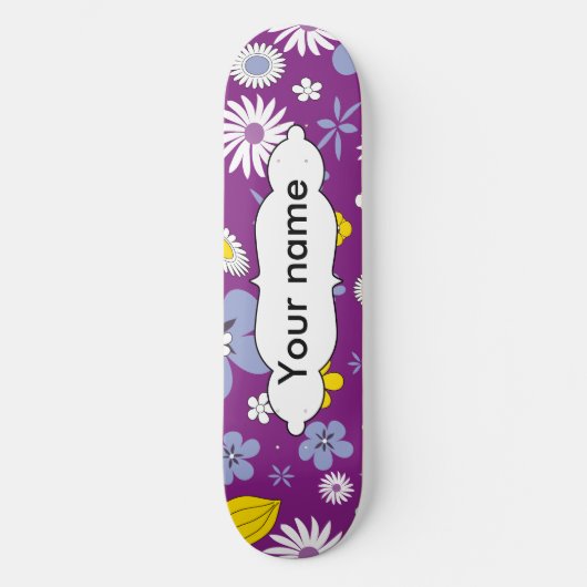 Naadloos Floral Pattern Persoonlijk Skateboard (Voorkant)
