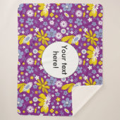 Naadloos Floral Pattern Sherpa Deken (Voorkant)