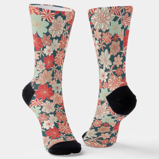 Naadloos Floral Pattern Sokken (Gebogen)