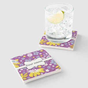 Naadloos Floral Pattern Stenen Onderzetter