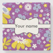 Naadloos Floral Pattern Stenen Onderzetter (Voorkant)