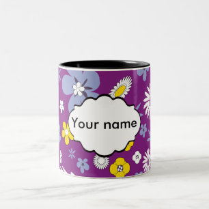 Naadloos Floral Pattern Tweekleurige Koffiemok