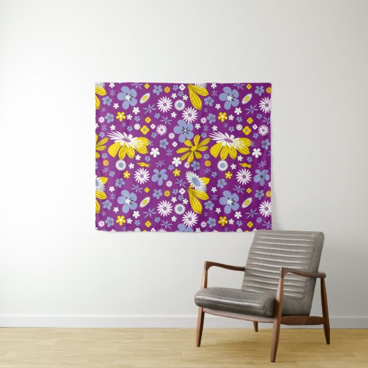 Naadloos Floral Pattern Wandkleed (In Situ (horizontaal))