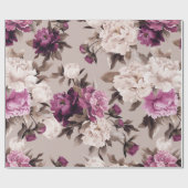 Naadloos floreel patroon met rozen op lichte achte cadeaupapier (Vlak)
