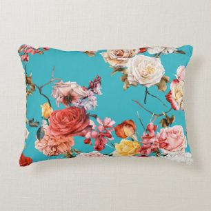 Naadloos floreel patroon met rozen, waterverf. fl accent kussen