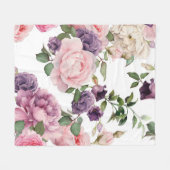 Naadloos floreel patroon met rozen, waterverf. fleece deken (Voorkant (Horizontaal))
