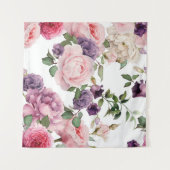 Naadloos floreel patroon met rozen, waterverf. wandkleed (Voorkant (horizontaal))