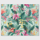 naadloos floreel tropisch patroon met hibiscus en cadeaupapier (Vlak)