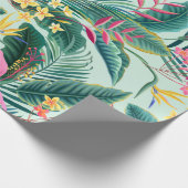 naadloos floreel tropisch patroon met hibiscus en cadeaupapier (Hoek)