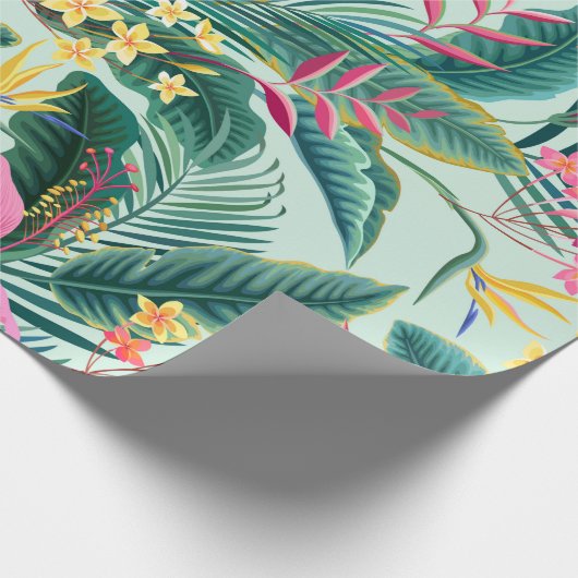 naadloos floreel tropisch patroon met hibiscus en cadeaupapier (Hoek)