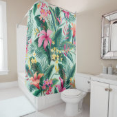 naadloos floreel tropisch patroon met hibiscus en douchegordijn (In situ)