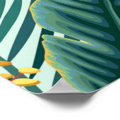 naadloos floreel tropisch patroon met hibiscus en poster (Hoek)