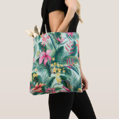 naadloos floreel tropisch patroon met hibiscus en tote bag (Dichtbij)