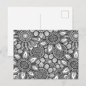 Naadloos Folk Art Floral Doodle Patroon Briefkaart (Voorkant / Achterkant)