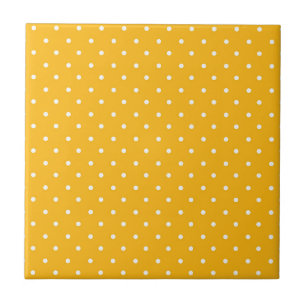 Naadloos geel-oranje polka dot patroon tegeltje
