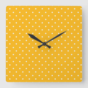 Naadloos geel-oranje polka dot patroon vierkante klok