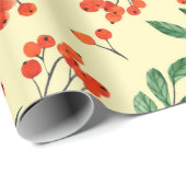 Naadloos geel patroon met rowan. Waterverf dan Cadeaupapier (Rol Hoek)