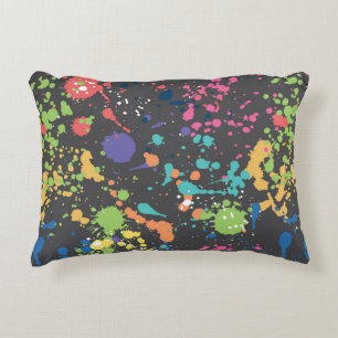 Naadloos gekleurd grijppatroon met waterverf sp accent kussen