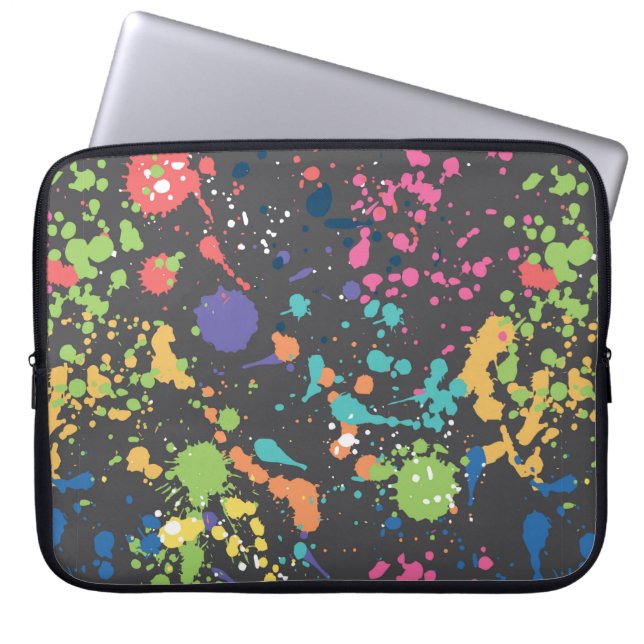 Naadloos gekleurd grijppatroon met waterverf sp laptop sleeve (Voorkant)