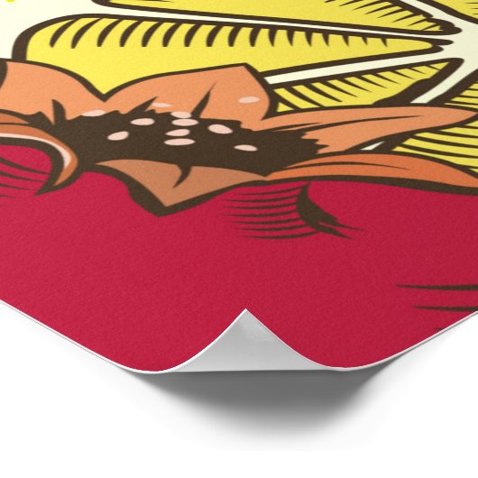 naadloos gekleurd patroon met granaatappels en een poster (Hoek)