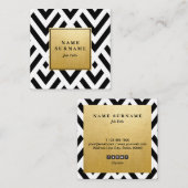 Naadloos Geometrisch B&WPattern Square Visitekaart Vierkante Visitekaartje (Voorkant / Achterkant)