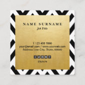 Naadloos Geometrisch B&WPattern Square Visitekaart Vierkante Visitekaartje (Achterkant)