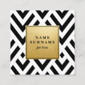 Naadloos Geometrisch B&WPattern Square Visitekaart Vierkante Visitekaartje (Voorkant)