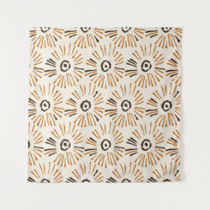 Naadloos geometrisch batikpatroon in het najaar wandkleed