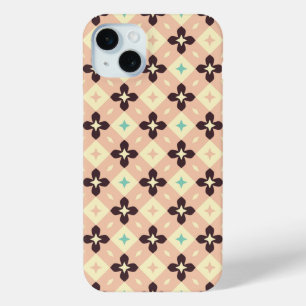 Naadloos geometrisch bloempatroon iPhone 15 mini hoesje