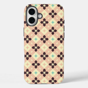 Naadloos geometrisch bloempatroon iPhone 16 plus hoesje