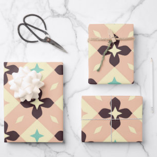 Naadloos geometrisch bloempatroon inpakpapier vel