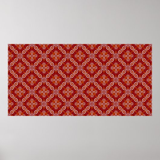Naadloos geometrisch patoda bandhani patroon poster (Voorkant)