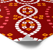 Naadloos geometrisch patoda bandhani patroon poster (Hoek)