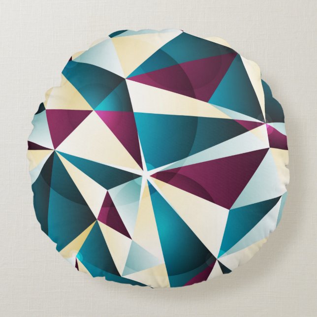 Naadloos geometrisch patroon.  afbeelding i rond kussen (Voorkant)