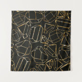 Naadloos geometrisch patroon in retro 80s stijl. P Wandkleed (Voorkant (horizontaal))