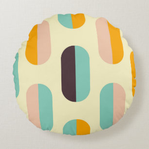 Naadloos geometrisch patroon in retro stijl rond kussen