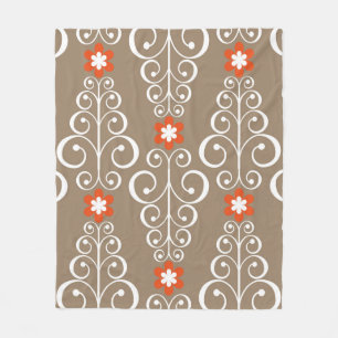 Naadloos geometrisch patroon met bloemen fleece deken