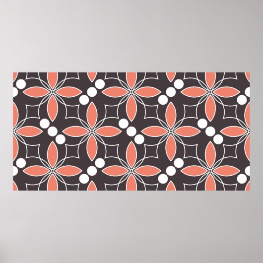 Naadloos geometrisch patroon met bloemen. kunst. poster (Voorkant)